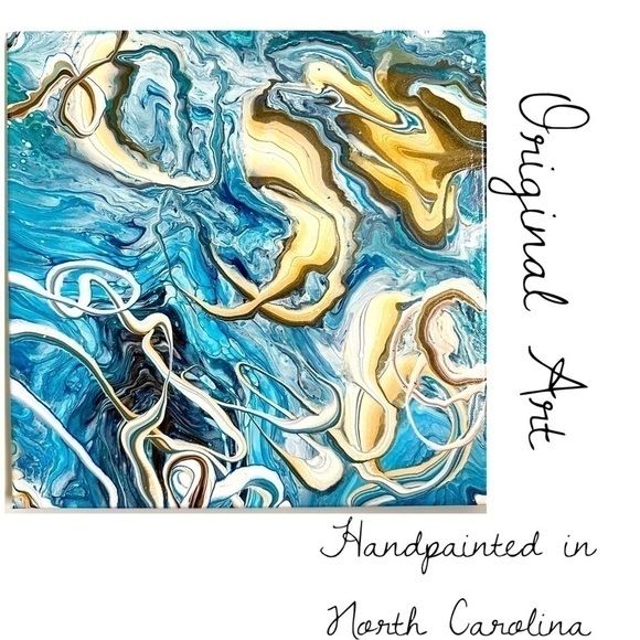 Crooked Road Other - Hand-painted Original Acrylic 12” by 12” One of a Kind Coastal Dream